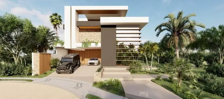 Projeto estrutural RJC: Sobrado com fachada em planos sobrepostos