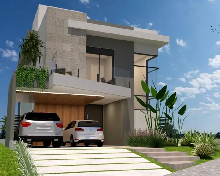 Projeto estrutural RJC: Sobrado com varanda em balanço sobre a garagem
